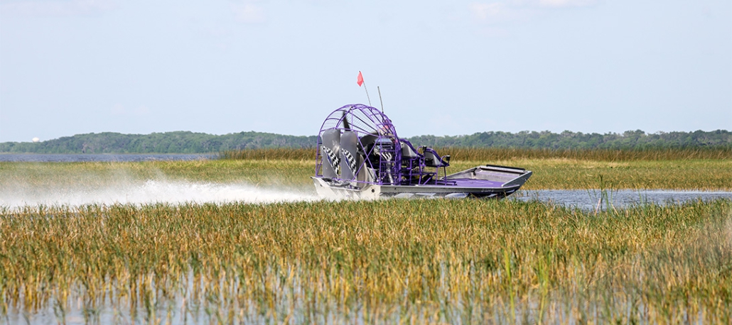 pictured: a boat addresses invasive species 