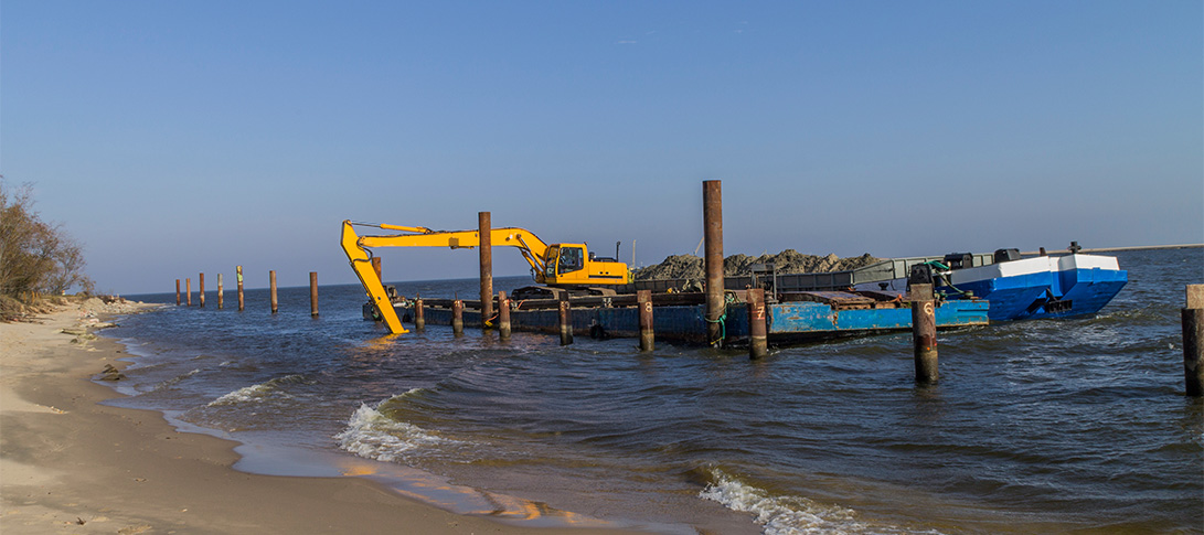 photo: machines perform sediment analysis and removal